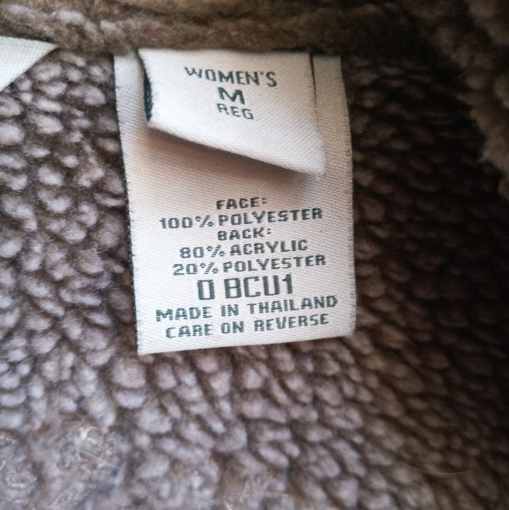 L.L.Bean suede sherpa embroidered jacket M - Picture 4 of 10